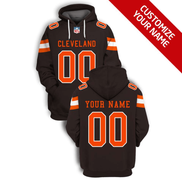 Men's Brown Cleveland Browns Active Player Custom 2021 New Pullover Hoodie